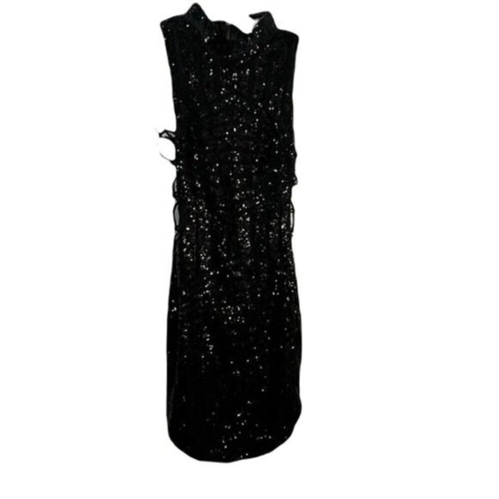 Rumor Boutique Women's Open Side Black Sequin Cocktail‎ Dress Size XS